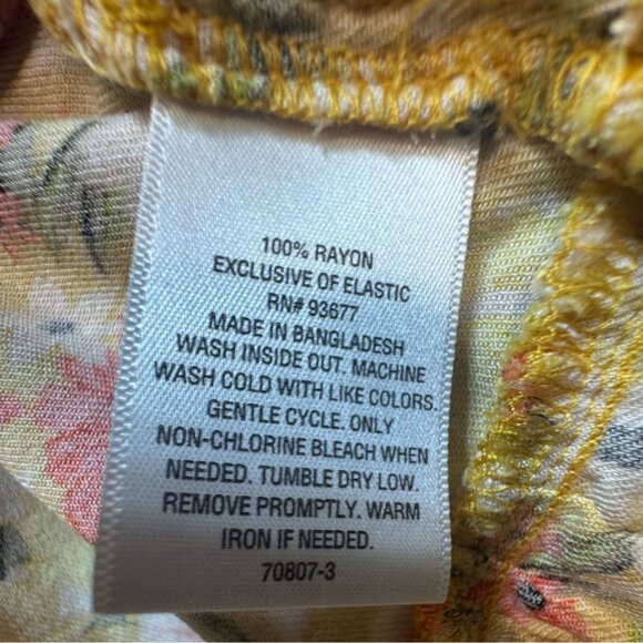 Arizona Jean Co. Womens Floral Midi Maxi Sundress XXL Yellow Asymmetrical Summer - Picture 6 of 16